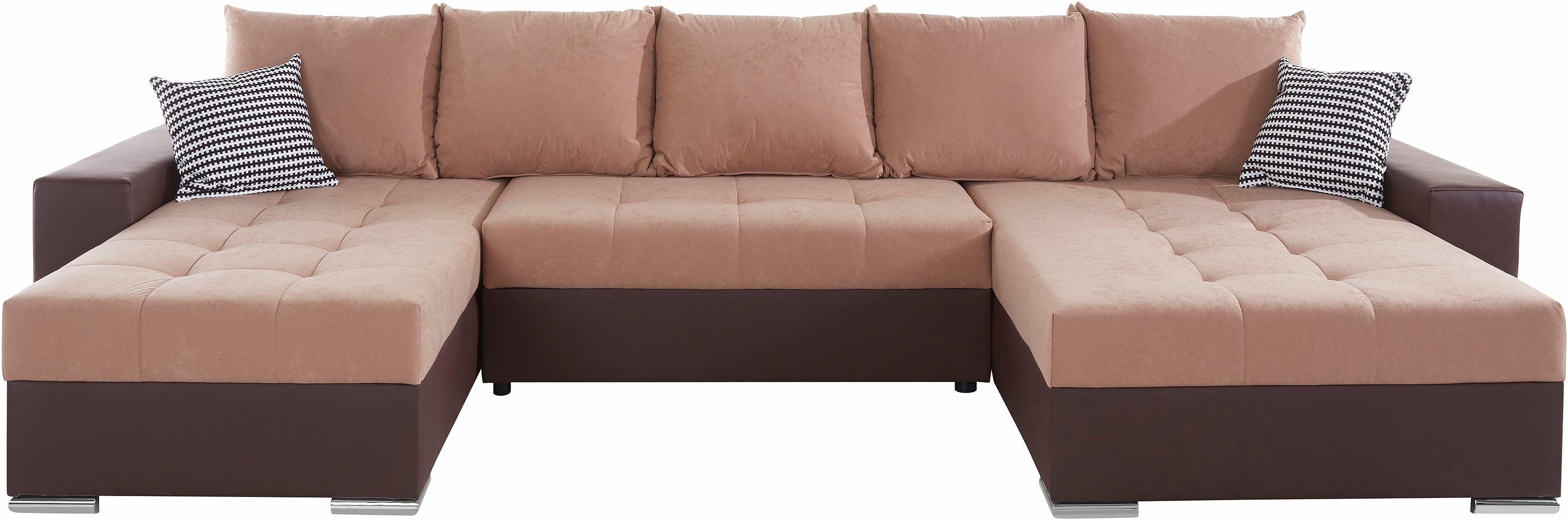 COLLECTION AB Wohnlandschaft Josy XXL U-Form, B: 333 cm, mit 2 Recamieren 77 & 97 cm, Schlaffunktion, Bettkasten & 2 Zierkissen, Federkern – Bild 2 von 5