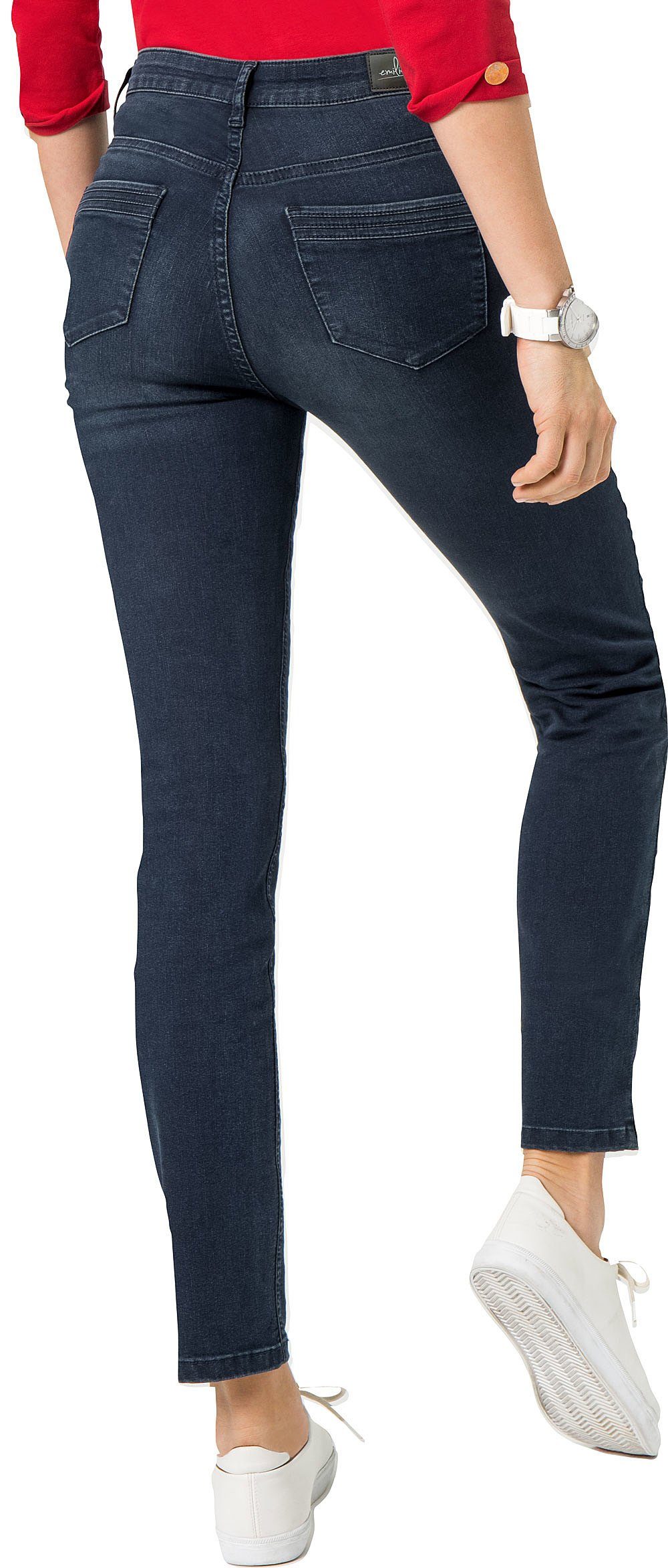 Emilia Parker Stretch-Hose ultrabequeme Sitz mit Jeans mittelblau knackigem