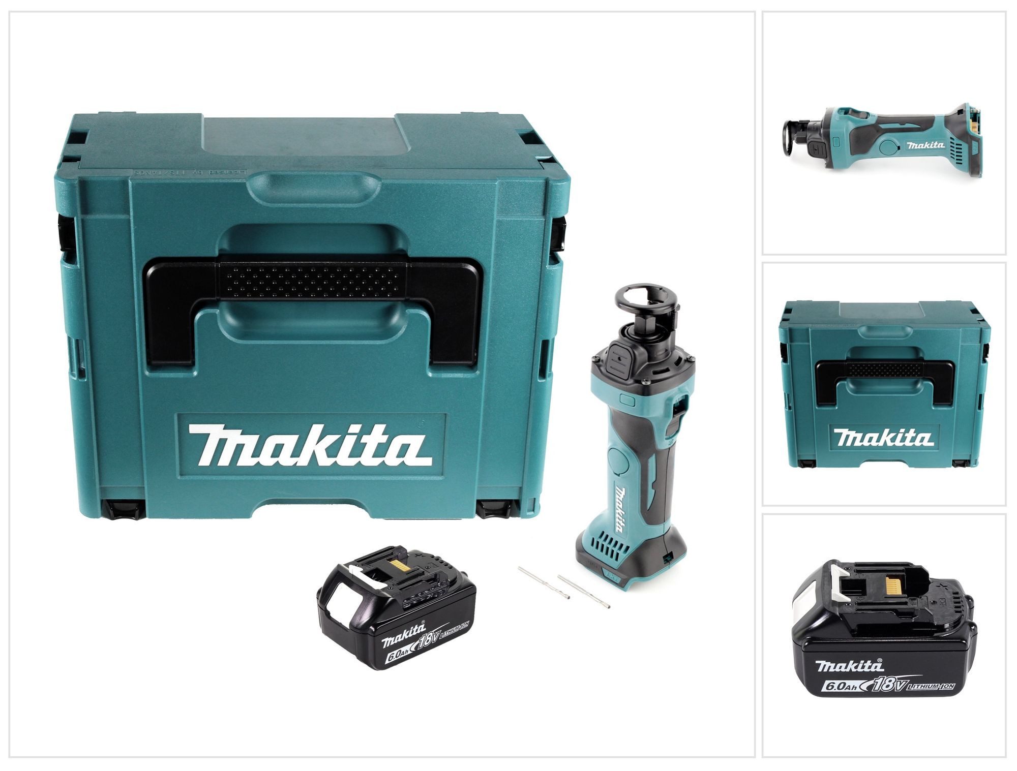 Makita Akku-Universalschere DCO 180 G1J Akku Rotationsschneider 18 V 30.000 U/min + 1x Akku 6,0