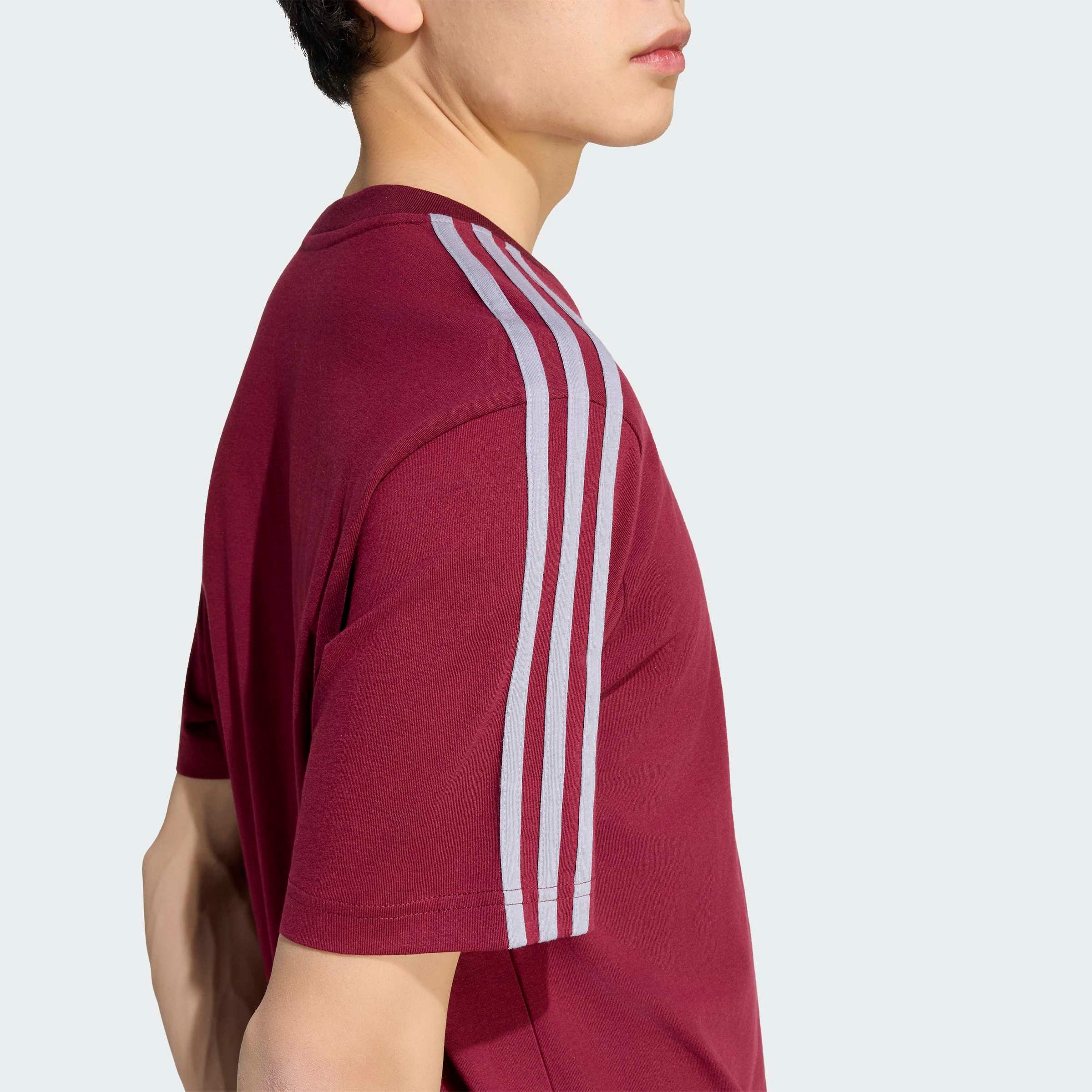 adidas Sportswear T-Shirt ESSENTIALS 3-STREIFEN, SINGLE JERSEY, BRANDING LINKE SCHULTER – Bild 3 von 5