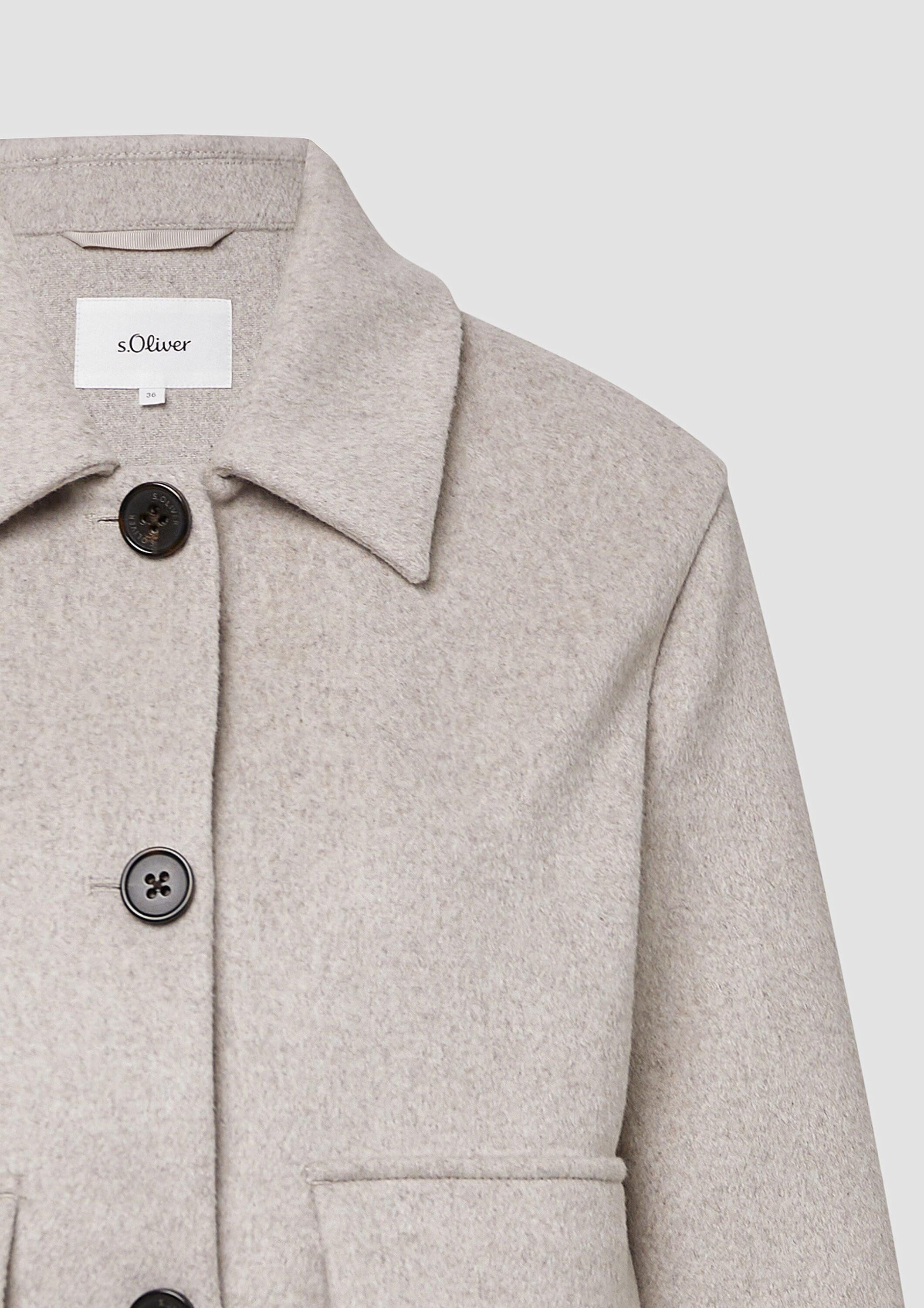 s.Oliver Funktionsjacke Outdoor-Jacke Jacke aus Wollmix im Relaxed Fit mit aufgesetzten Taschen