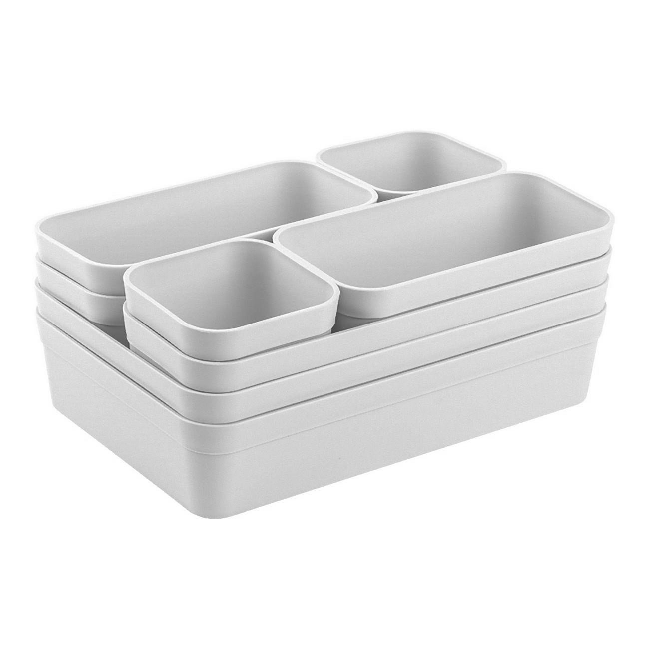 Engelland Schubladeneinsatz Schubladen-Organizer (Vorteils-Set, 8 St., individuelle Anordnung, passend für alle gängigen Schubladen), BPA-frei, spülmaschinengeeignet, gefrierschrankgeeignet