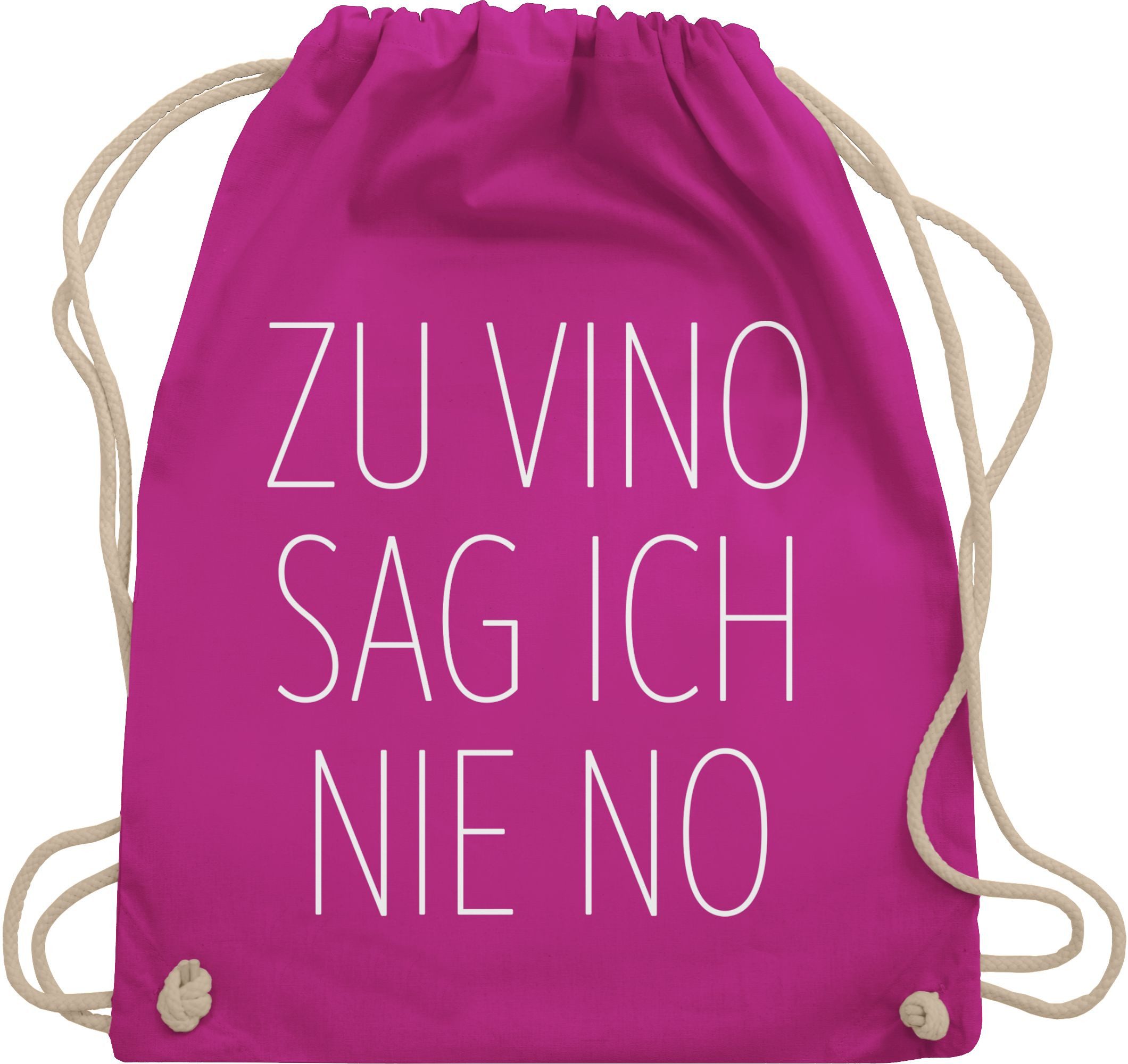 Turnbeutel Zu Vino sag ich nie No weiß