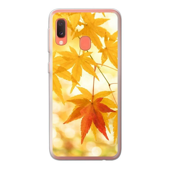 MuchoWow Handyhülle Blätter des japanischen Ahorns im Herbst Handyhülle Samsung Galaxy A20e Smartphone-Bumper Print Handy