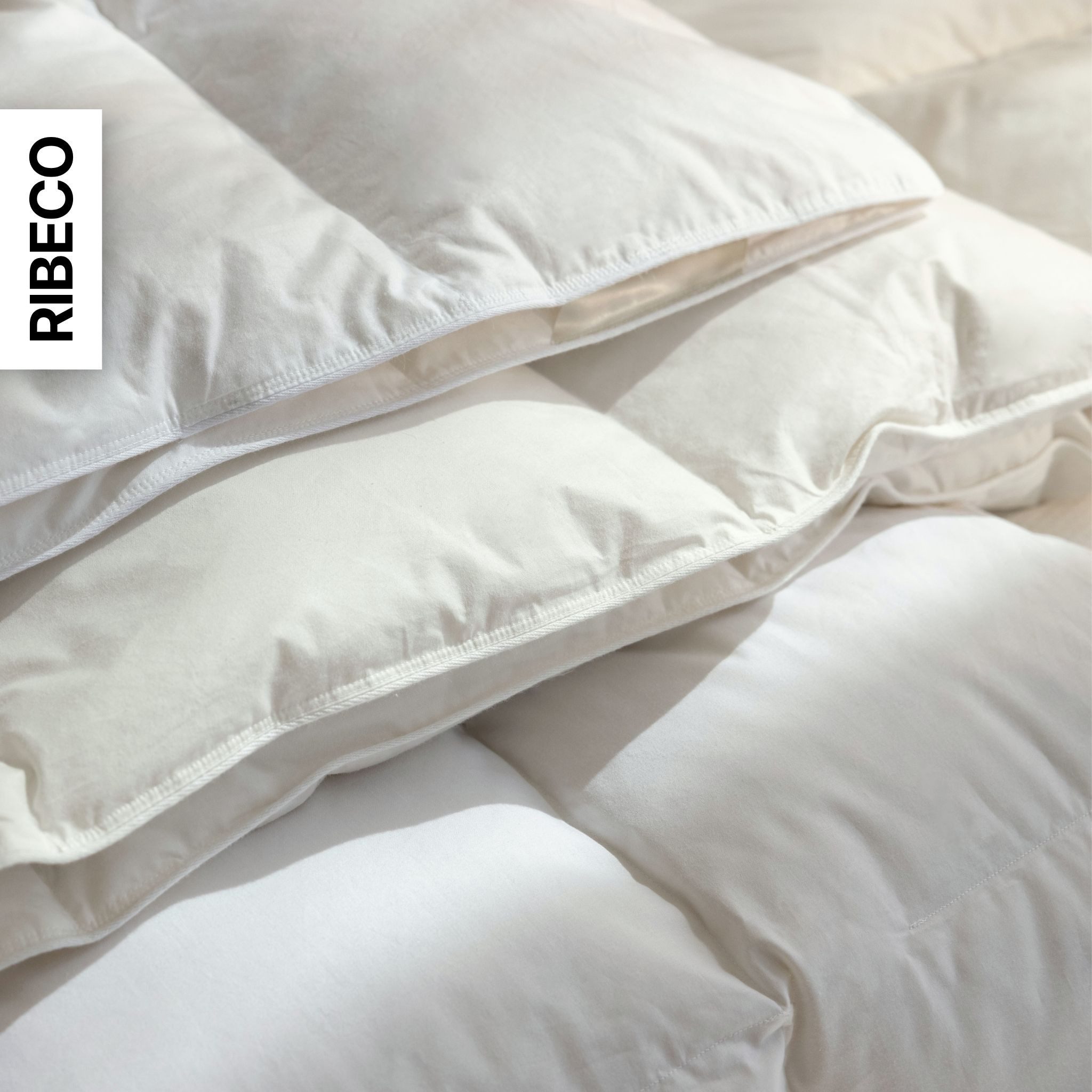 RIBECO Federbettdecke Laram, Bettdecken für Sommer oder Winter, Made in Germany, Füllung: 90% Federn, 10% Daunen, Bezug: 100% Baumwolle, Super Preis-Leistung, B – Bild 5 von 5