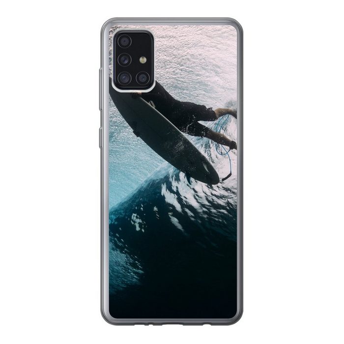 MuchoWow Handyhülle Surfer taucht Handyhülle Samsung Galaxy A52 5G Smartphone-Bumper Print Handy