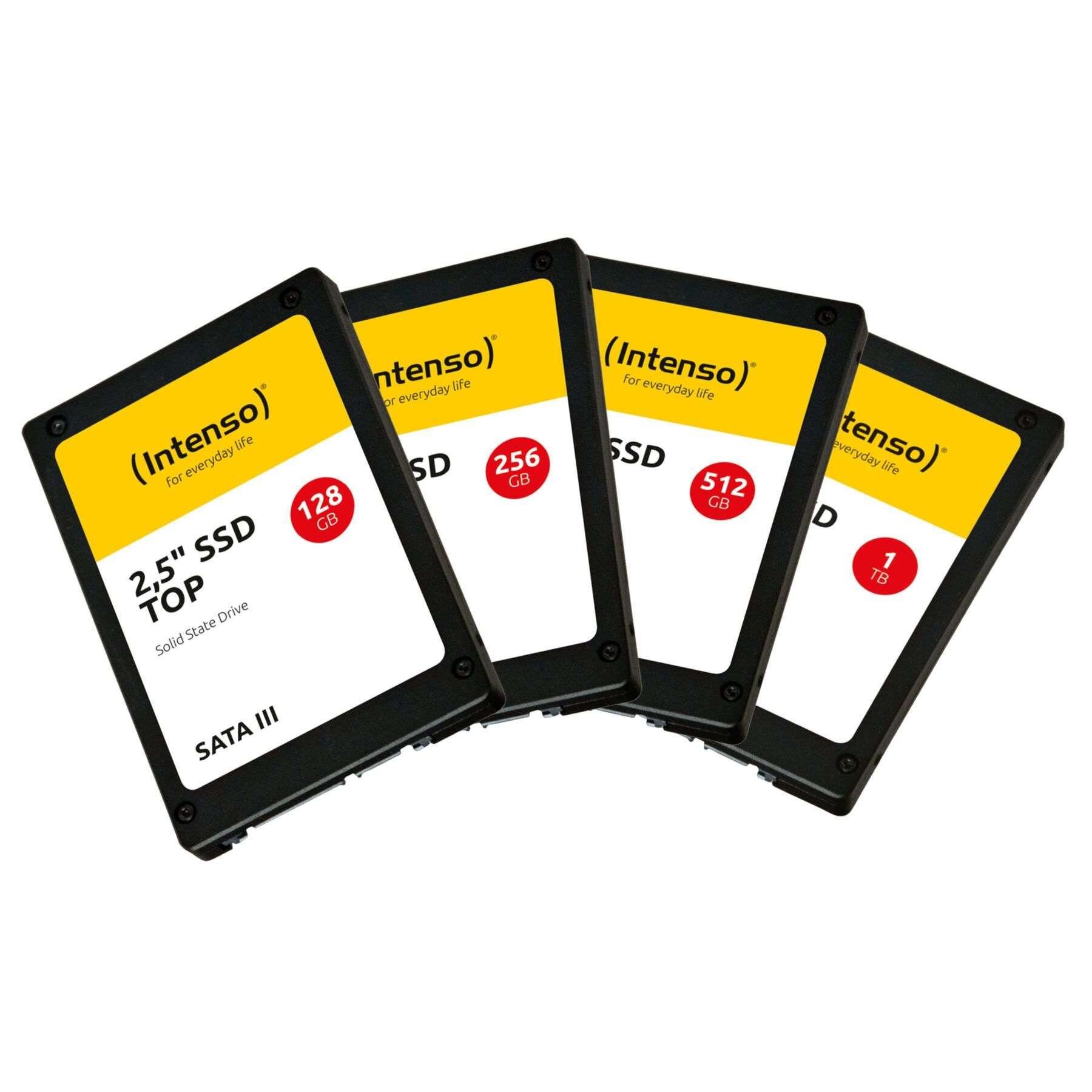 Top MB/s interne Schreibgeschwindigkeit: Intenso 500 SSD,