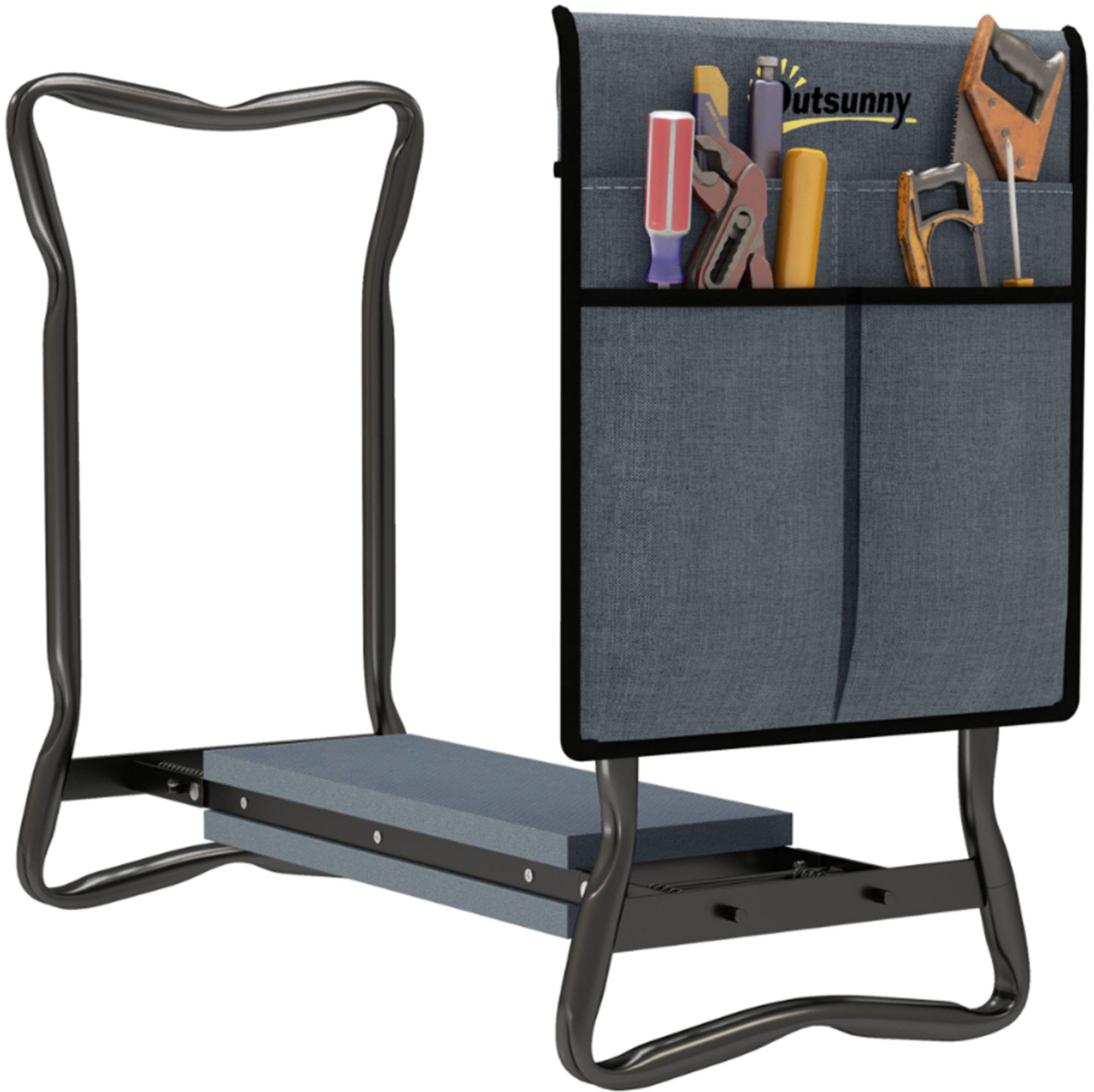 ibettertec Gartenlounge-Hocker Kniebank, weiches Kniekissen, Gartenarbeit, Gartenbank (Spar-Set, 1 St., Klappbare Garten-Kniebank mit Werkzeugtaschen), zweifach nutzbar, platzsparend klappbar, gelenkschonend