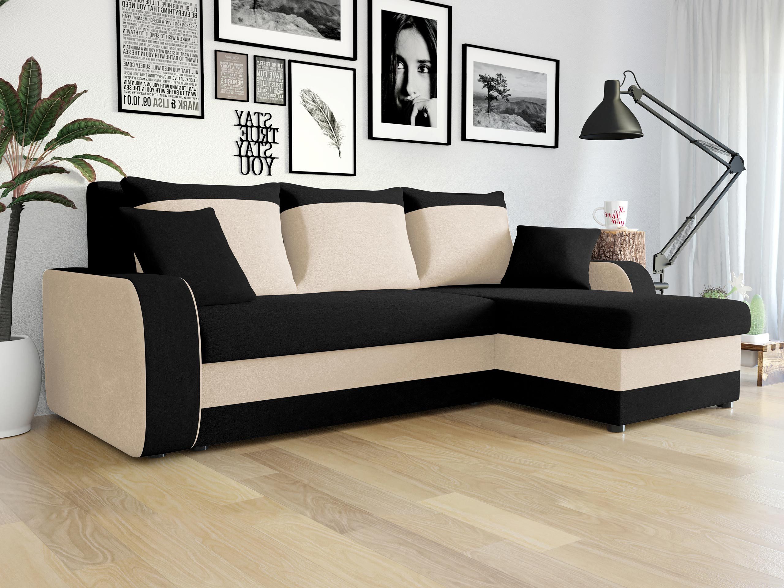 MIRJAN24 Ecksofa Kris, mit Schlaffunktion und zwei Bettkasten, L-Form mit Kissen-Set, L: 238 cm