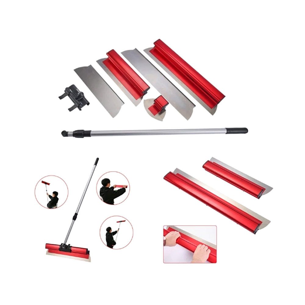 GarveeMore Dichtungsschaber Langstab-Wandspachtel-Set Zement, Gips, Farbe, Edelstahlkratzer