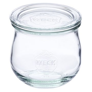 MamboCat Einmachglas 12er Set Weck Gläser 370ml Tulpenglas 12 Glasdeckel inkl Rezeptheft, Glas