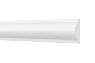 Hexim Zierleiste FG1, 2m Wandleisten modern XPS Styropor weiß, Stuckleisten glatt Sytroporleisten Friesleisten Stuck Zierleisten Stuckverzierung