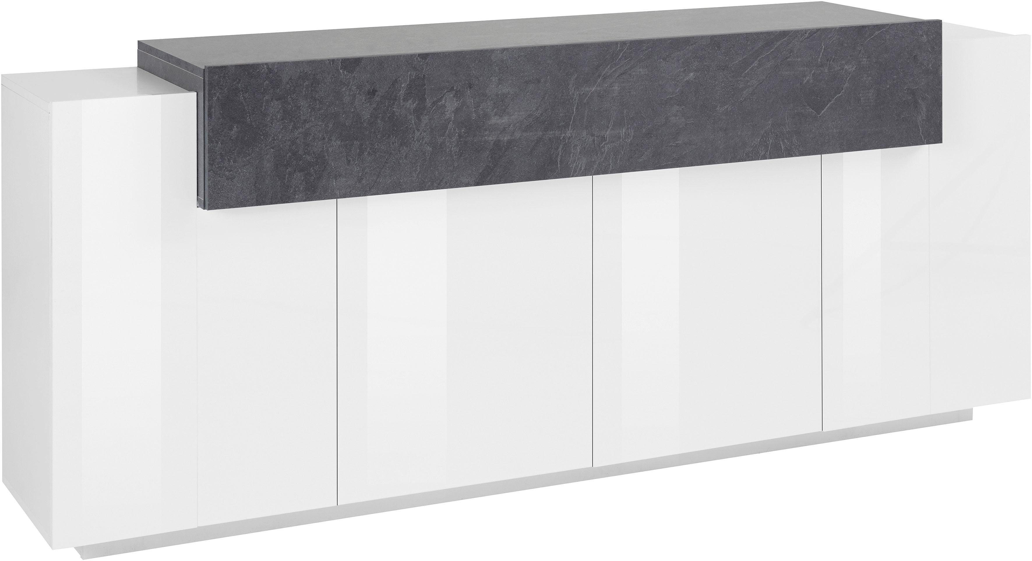 Sideboard Coro, Kommode, Schrank, Kredenz, grifflos mit Einlegeböden