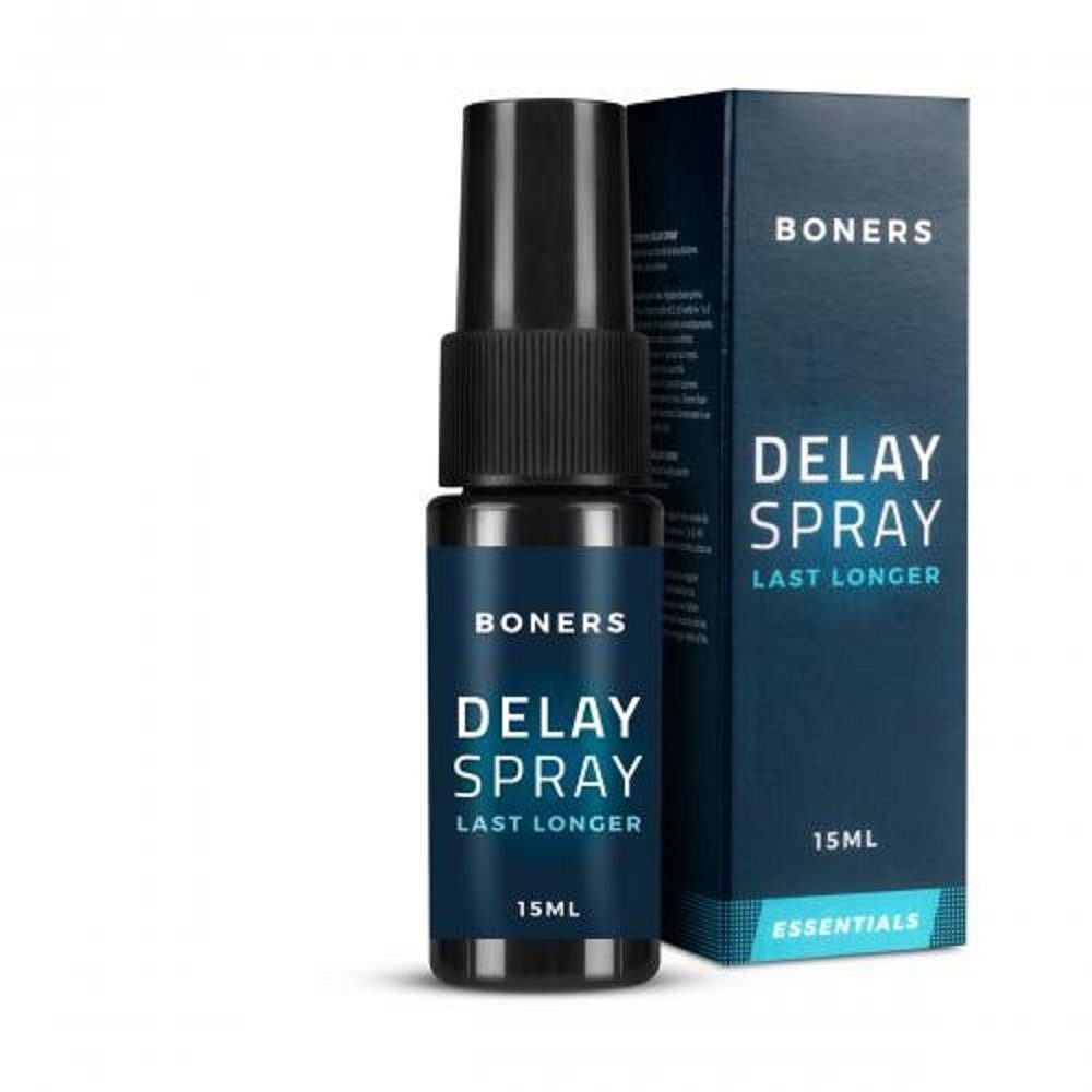 Boners Verzögerungsmittel Delay Spray, diskrete Aktverlängerung, Flasche mit 15ml, 1-tlg., verzögerndes Spray - gegen Überempfindlichkeit des Penis