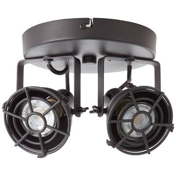 Brilliant Deckenleuchte Jesper, 3000K, Lampe Jesper LED Spotrondell 2flg schwarz korund 2x LED-PAR51, GU10