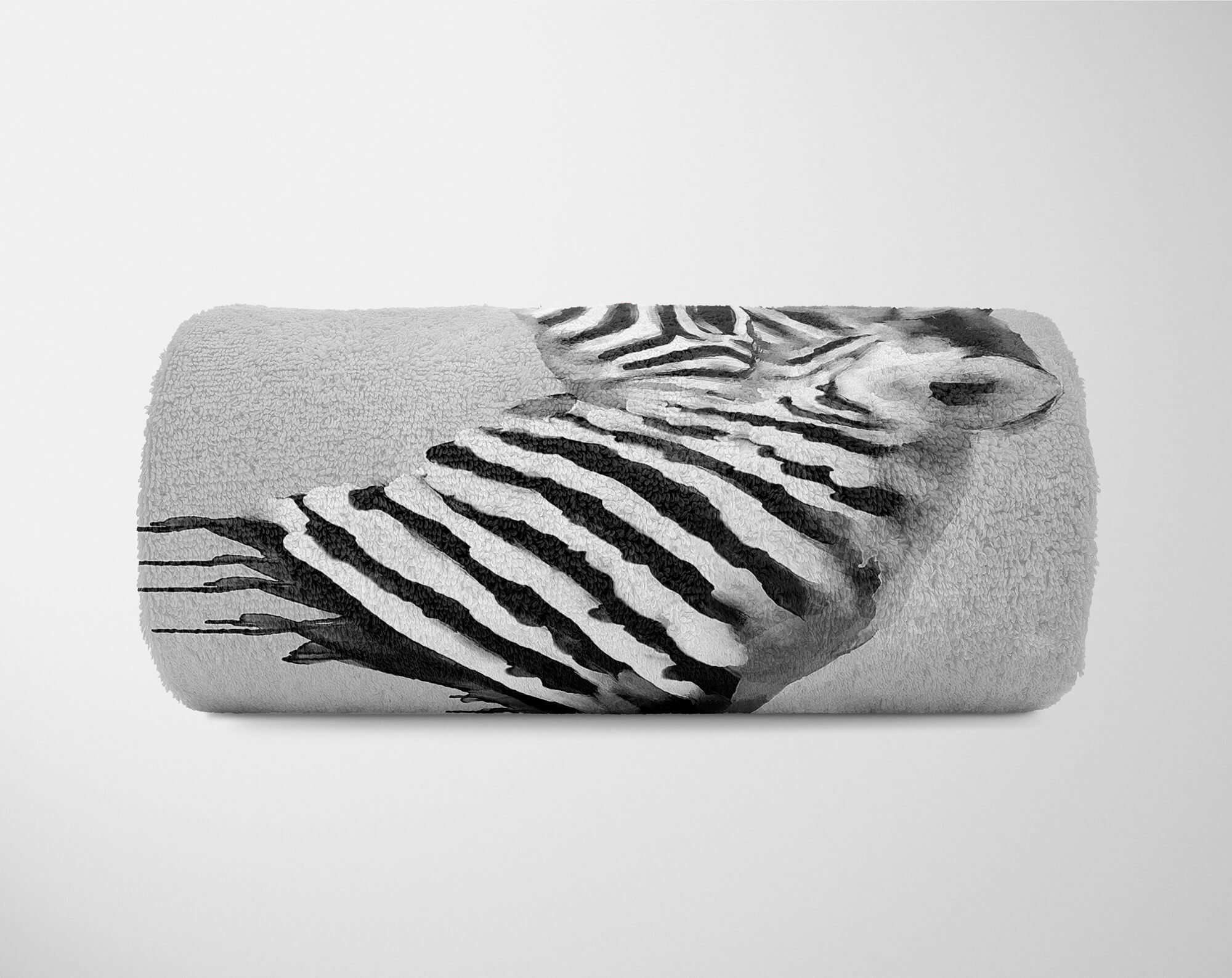 Sinus Art Baumwolle-Polyester-Mix Handtuch (1-St), Handtuch Strandhandtuch Zebra Baby Saunatuch Grau Motiv, Handtücher Kuscheldecke