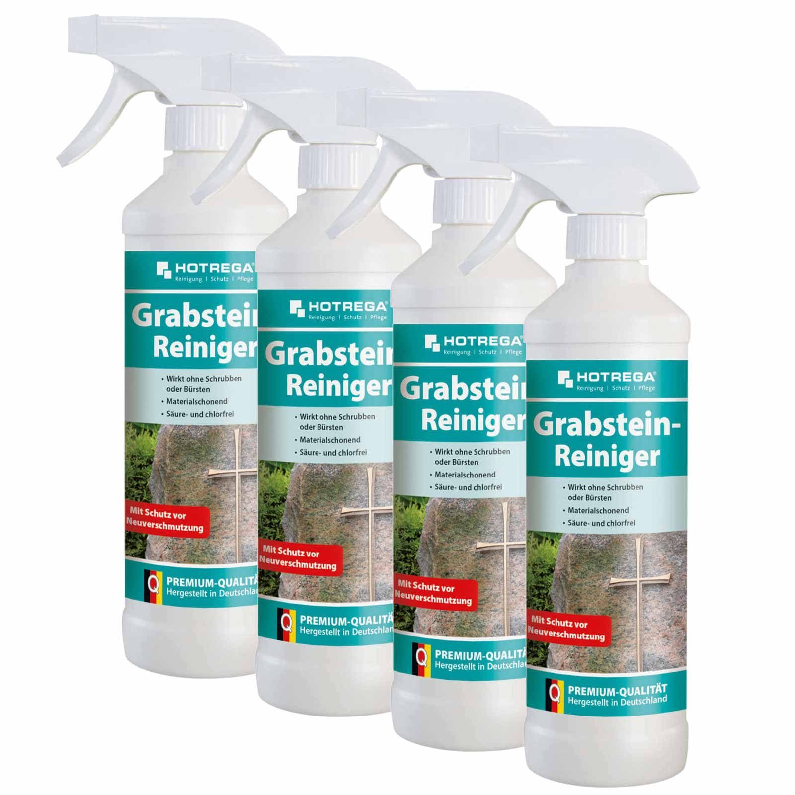 HOTREGA® Grabstein Reiniger Steinreiniger Grünbelagentferner Grabreiniger 500ml Grünbelagentferner