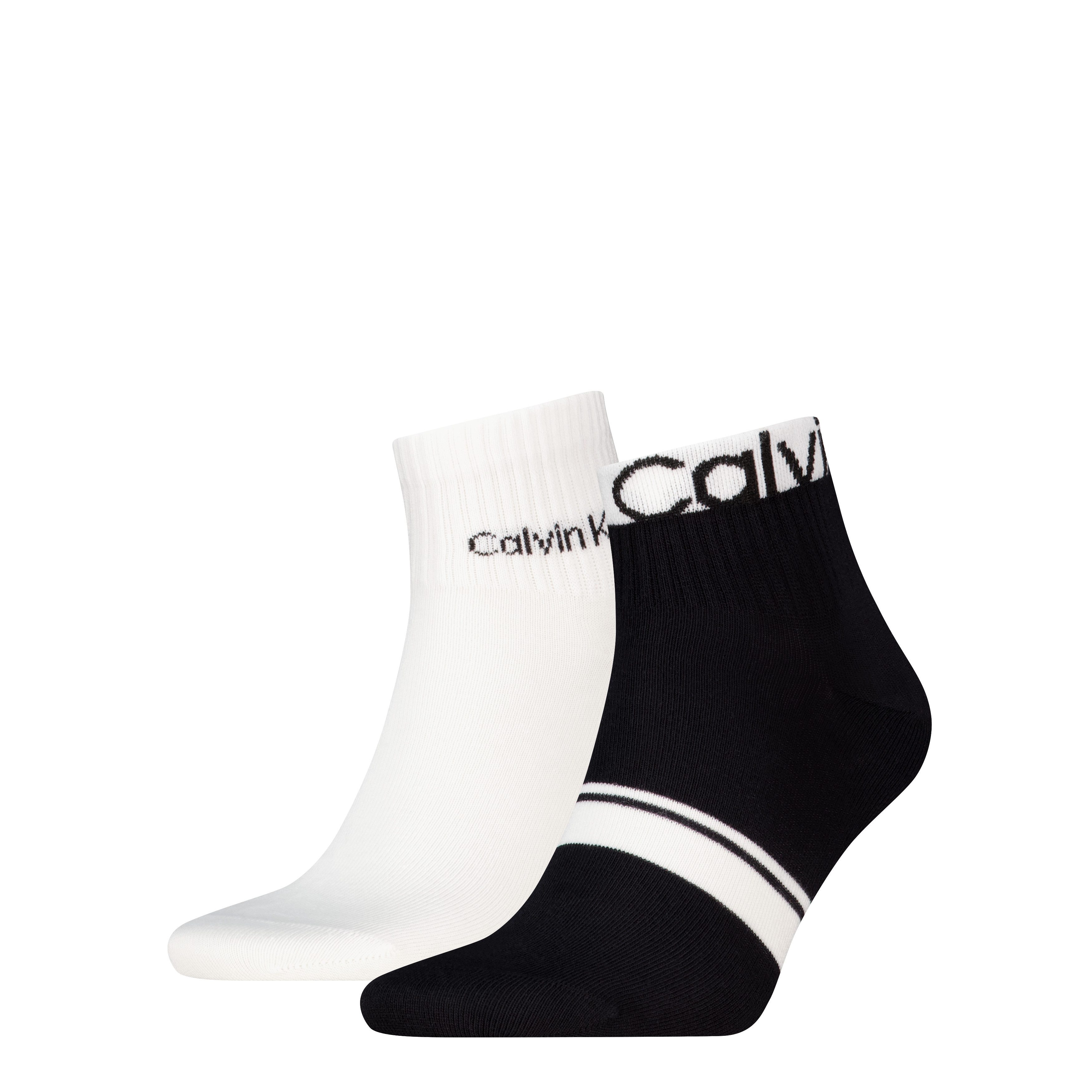 Kurzsocken CK MEN QUARTER LOGO STRIPE