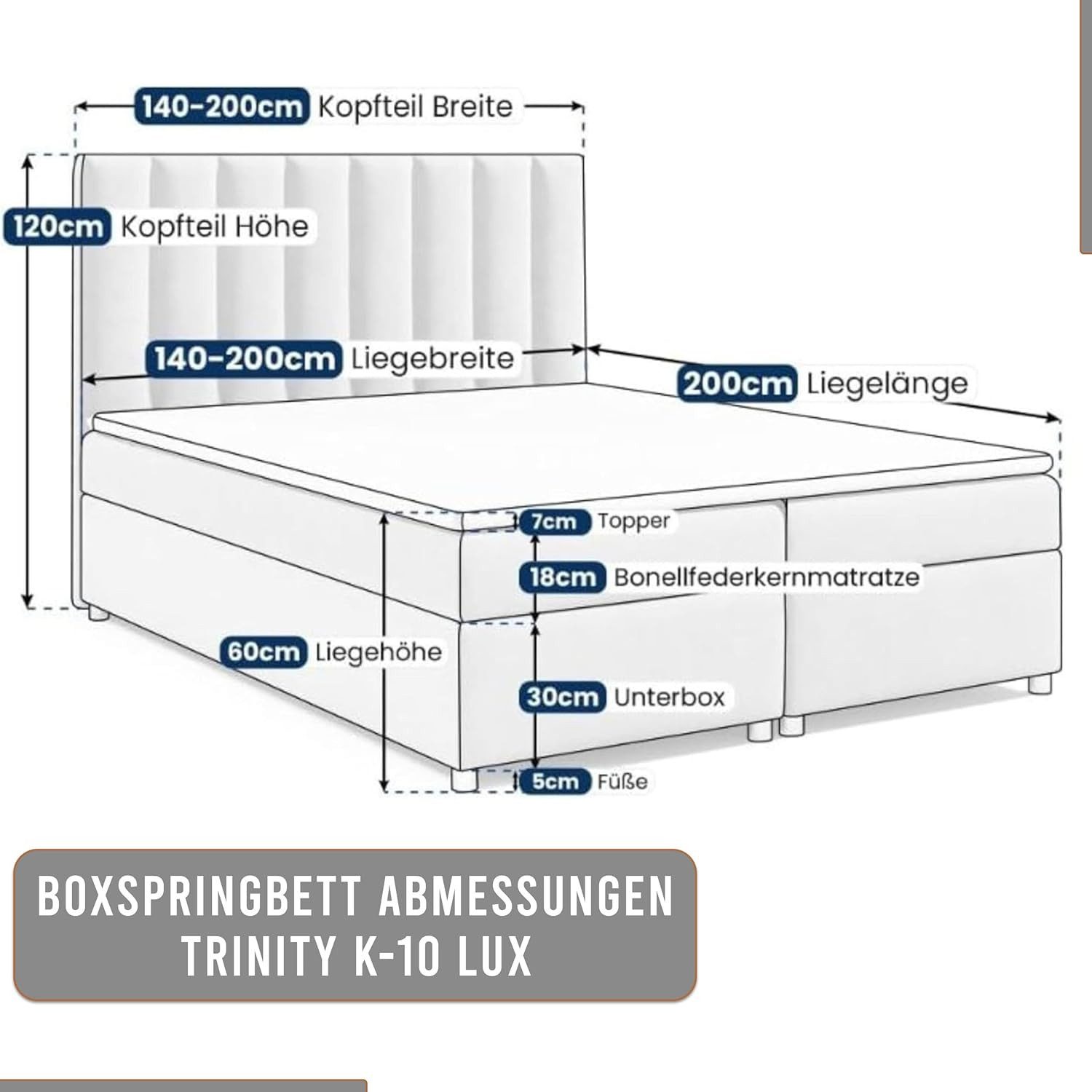 Best for Home Boxspringbett Trinity K-10 Boxspringbett mit Stauraum, Bonell günstig online kaufen