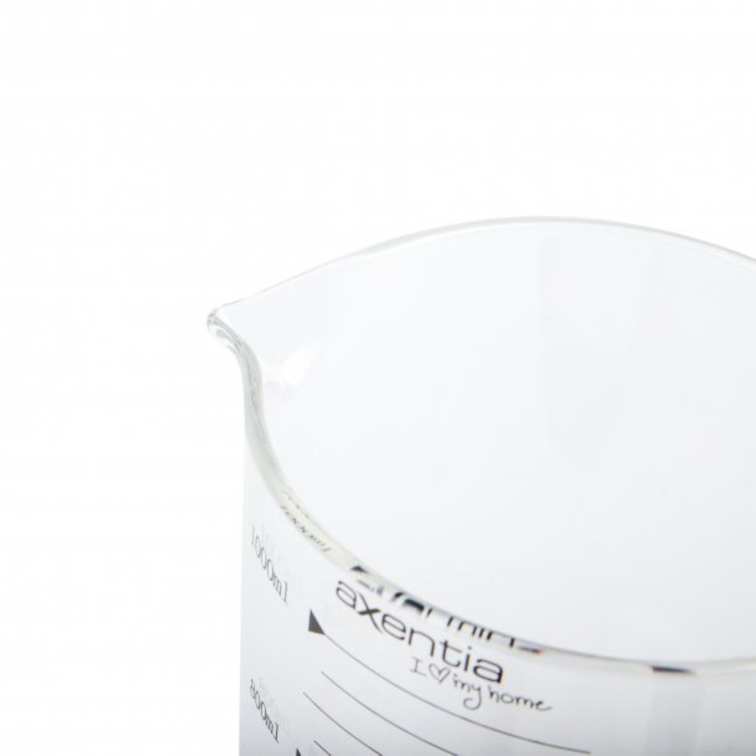 axentia Messbecher, Borosilikatglas, (1-St), aus Borosilikatglas - 1000 ml, mit Messskala & Ausguss