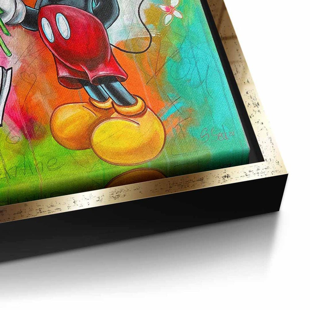 Leinwandbild Micky design Mouse goldener You Mouse Leinwandbild, Rahmen Maus Mickey Minnie Me Maus DOTCOMCANVAS® &