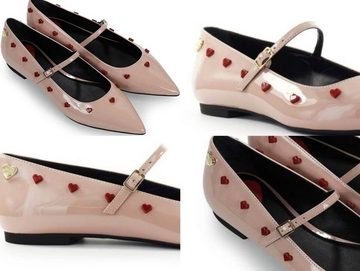 Moschino Love Moschino Iconic Ballerina Patent Leather Lackleder Flats Schuhe S Sneaker Ballerinas