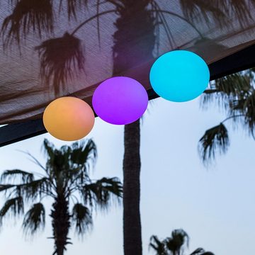 Licht-Trend Gartenleuchte Akku LED-Designleuchte Flatball mit App-Steuerung Weiß