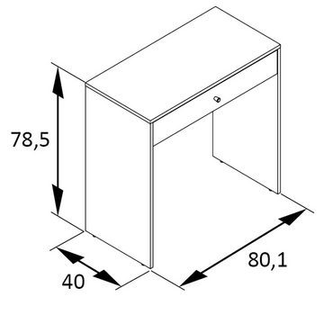 Lomadox Schlafzimmer-Set HELMA-80, (Spar-Set, 3-St), Schlafzimmermöbel in weiß matt mit Eiche Schminktisch Spiegel Schrank