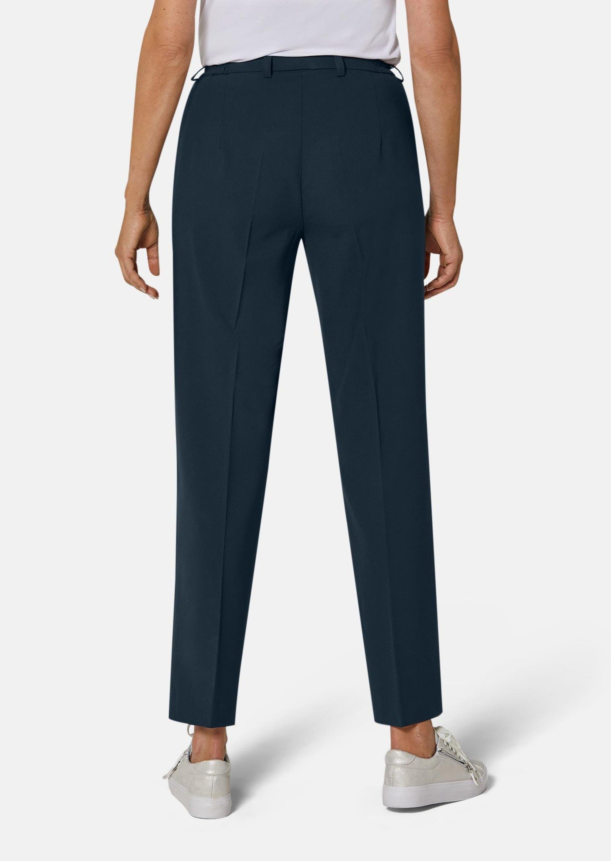 GOLDNER Stoffhose Elegante Stretchhose mit Bügelfalten Klassische Wollhose mit Teil-Dehnbund, Taschen und Knöchellänge