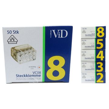 ViD Verbindungsklemme VC08 Mini-Steckklemme, Verbindungsklemme 8-polig, 0,5 - 2,5 mm²