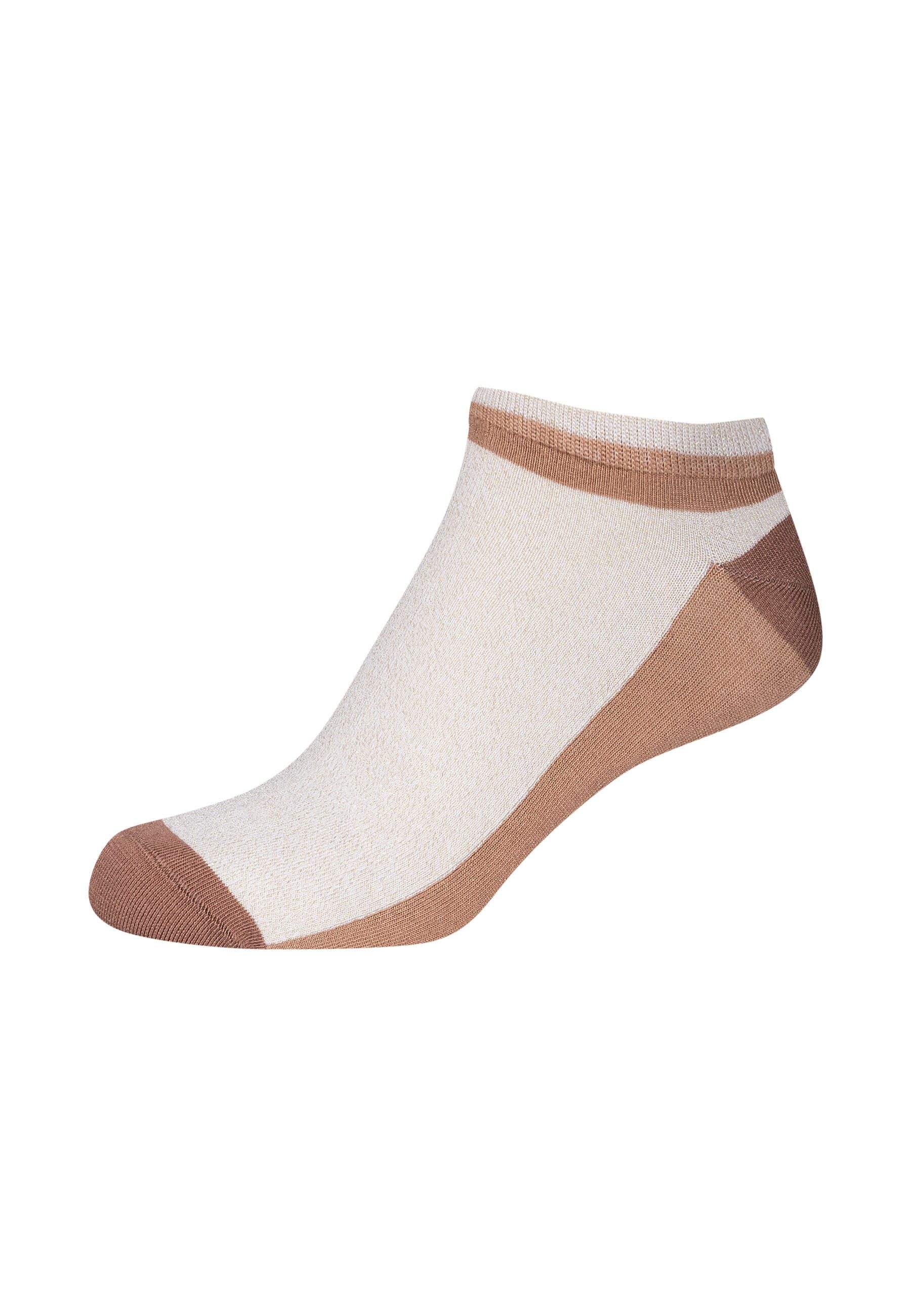 Camano Sneakersocken 4er Pack 4er Pack Seidige Qualität mit weichem Tragegefüh und Lurex-Details