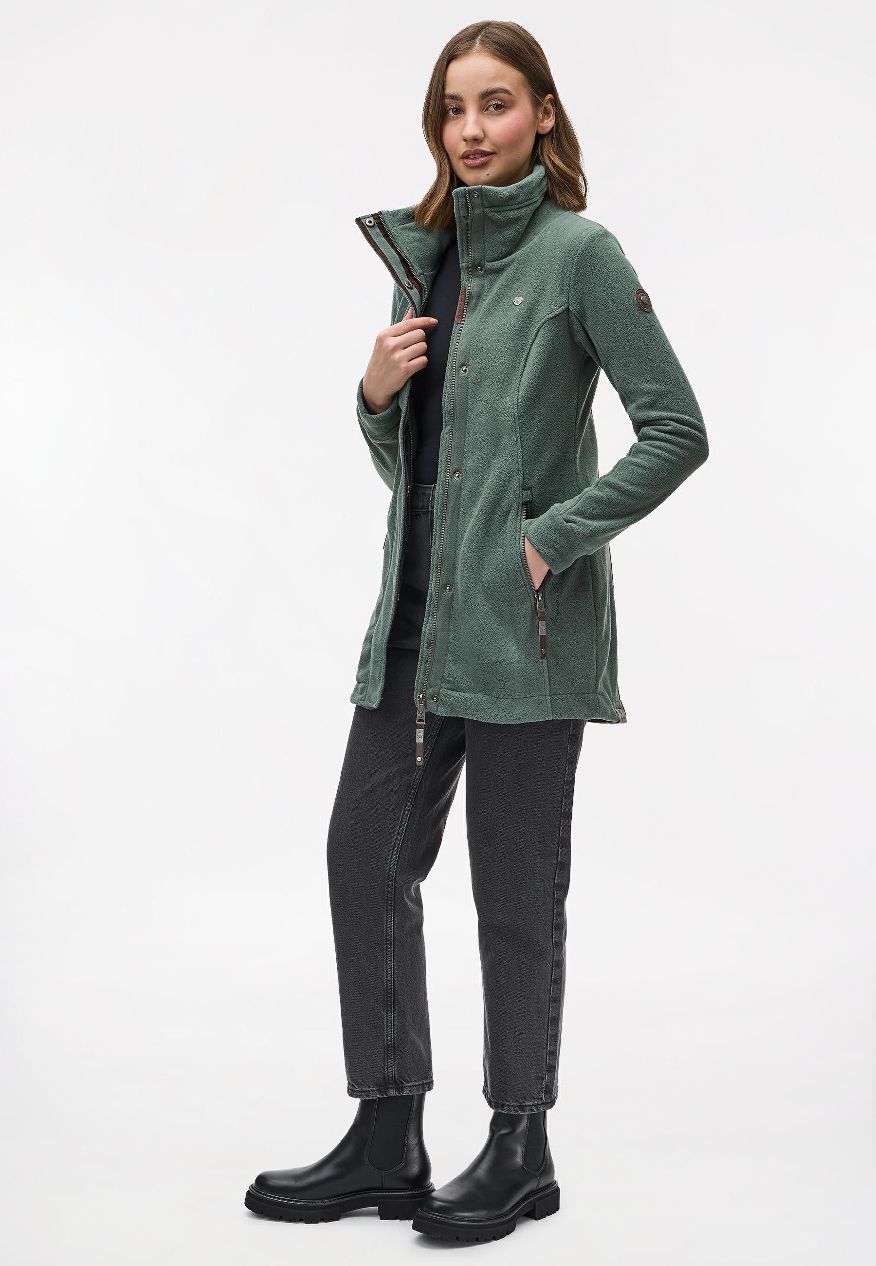 Ragwear Parka Letrice Fleece Sportliche Zip-Fleecejacke mit hohem Kragen