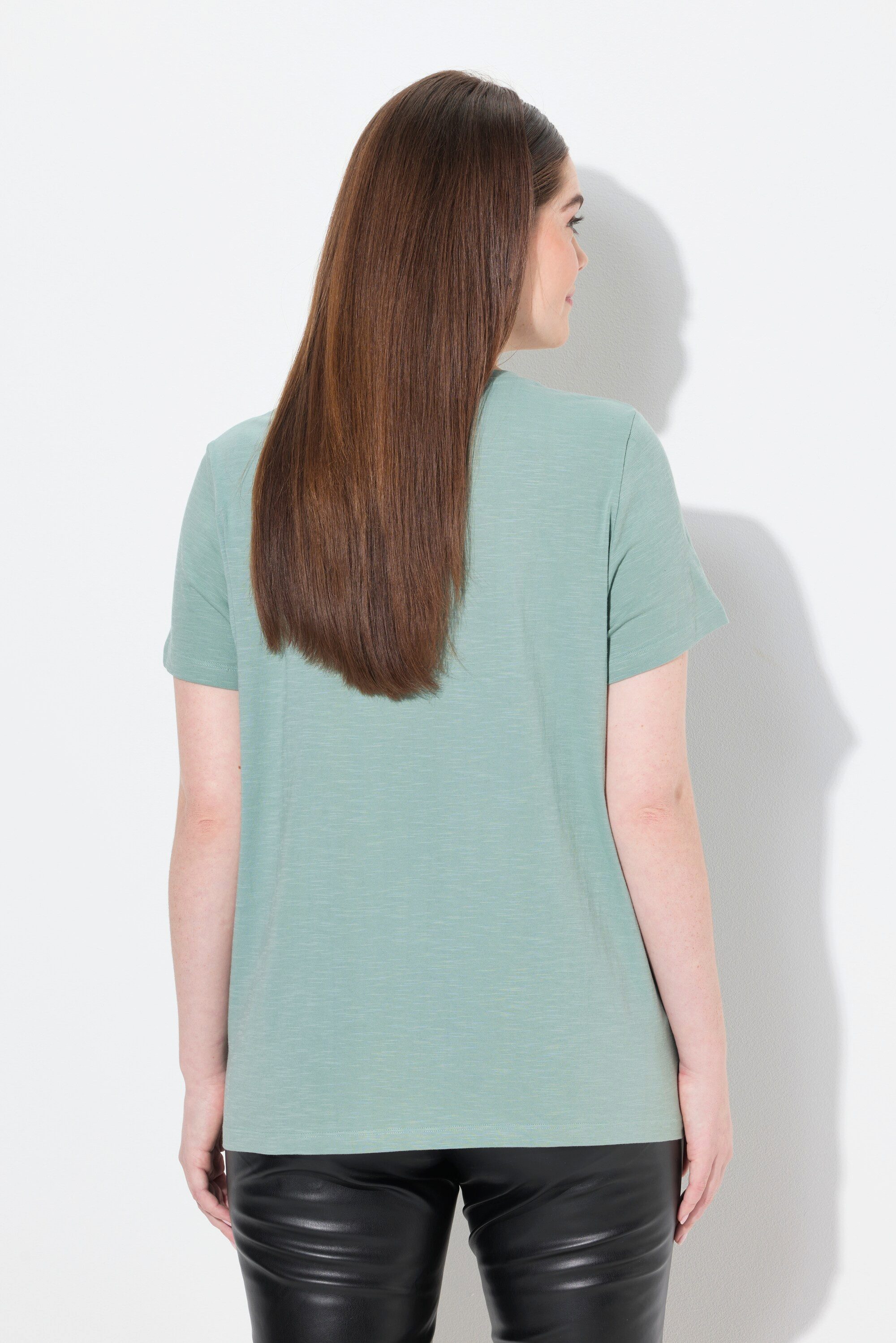 Ulla Popken T-Shirt T-Shirt Trachtenmotiv Classic Rundhals Halbarm