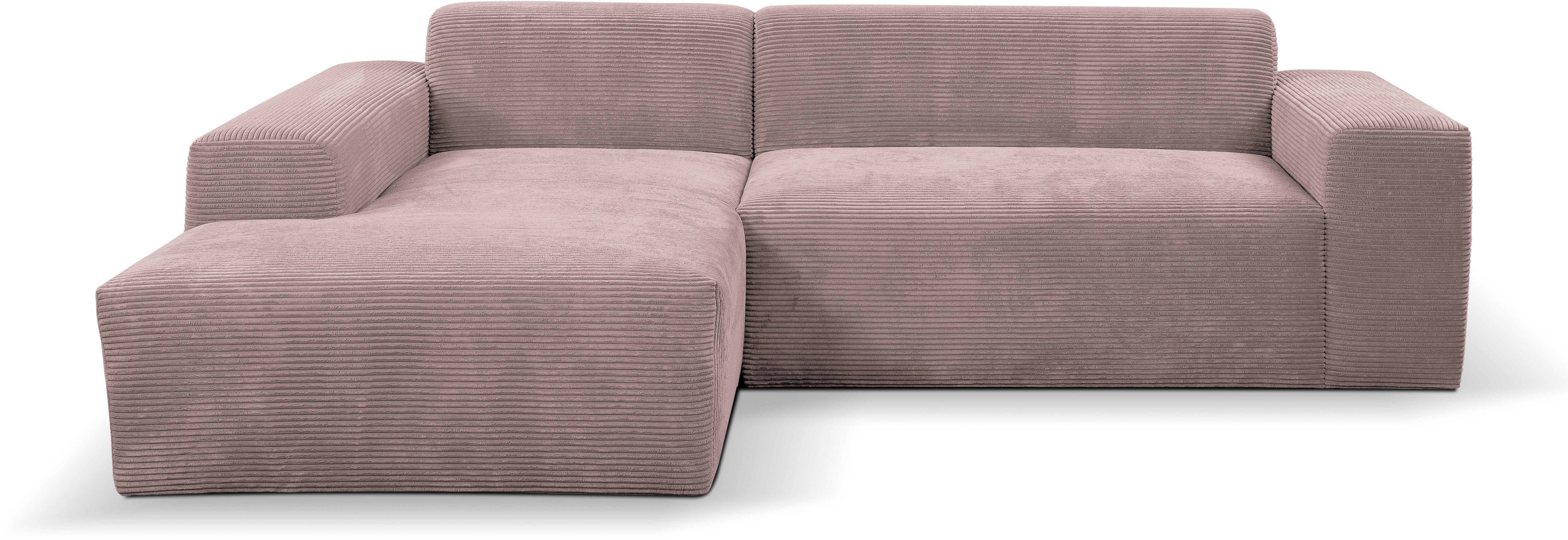 WERK2 Ecksofa Zeus, Curvy Trend Ecksofa mit urbaner Optik in weichem Cord