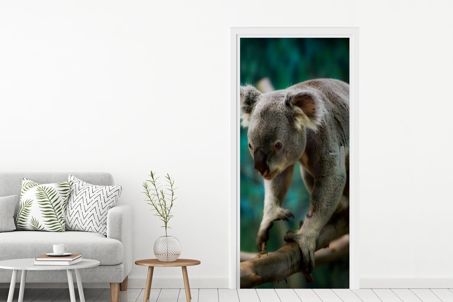 MuchoWow Türtapete Koala - 75x205 Fototapete (1 Klettern - Kinder Baum Matt, Jungen Türaufkleber, Mädchen, - - cm St), bedruckt, - Tür, für