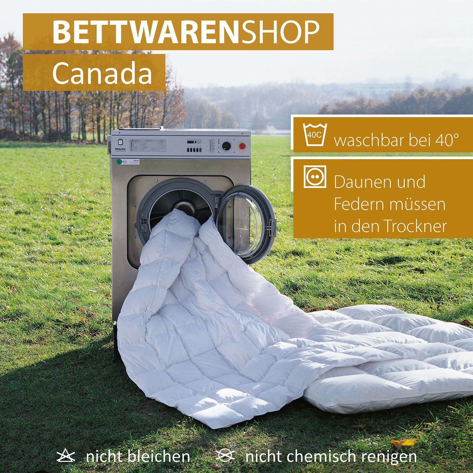 Daunenbettdecke, Canada, 100% weich Bezug: Daunen, und warm bauschig 100% kuschlig Baumwolle, Füllung: BETTWARENSHOP,