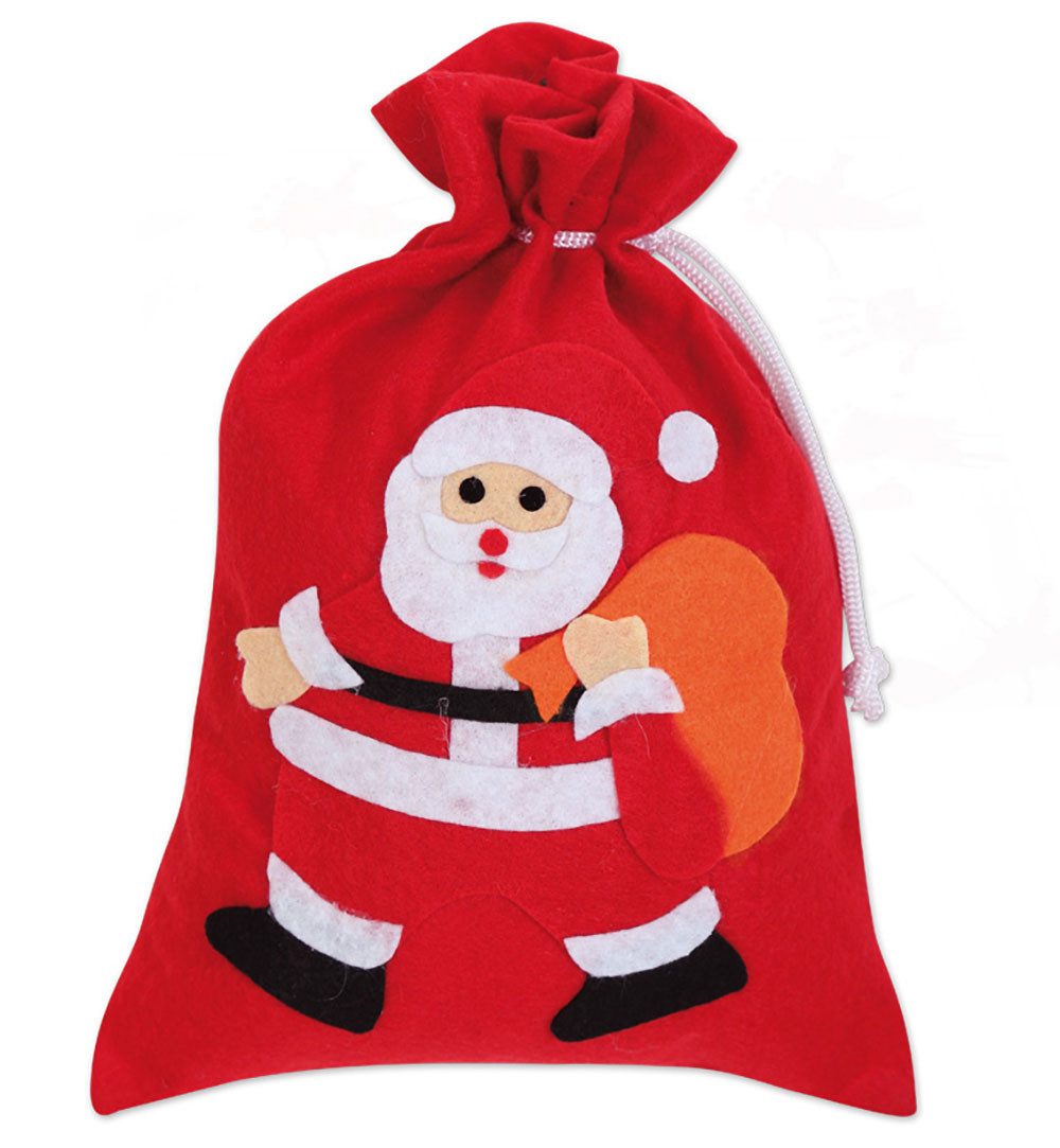 Fries Nikolausstiefel Nikolaus Geschenk Beutel Tasche Weihnachten mit Motiven 19 cm x 26 cm (1 St), Mit Motiven – Bild 2 von 5