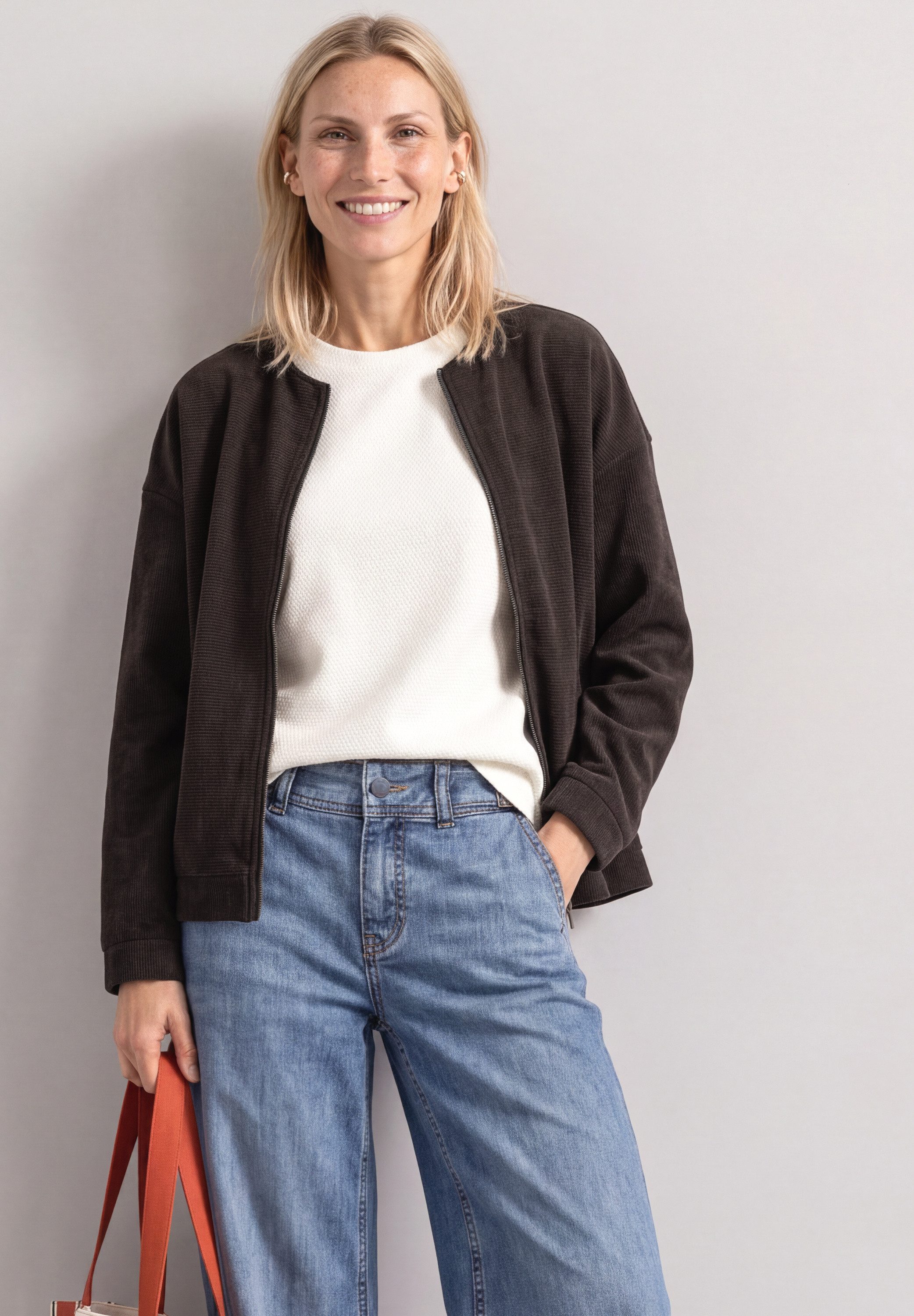 STREET ONE Blouson mit Rundhals in Cord-Optik