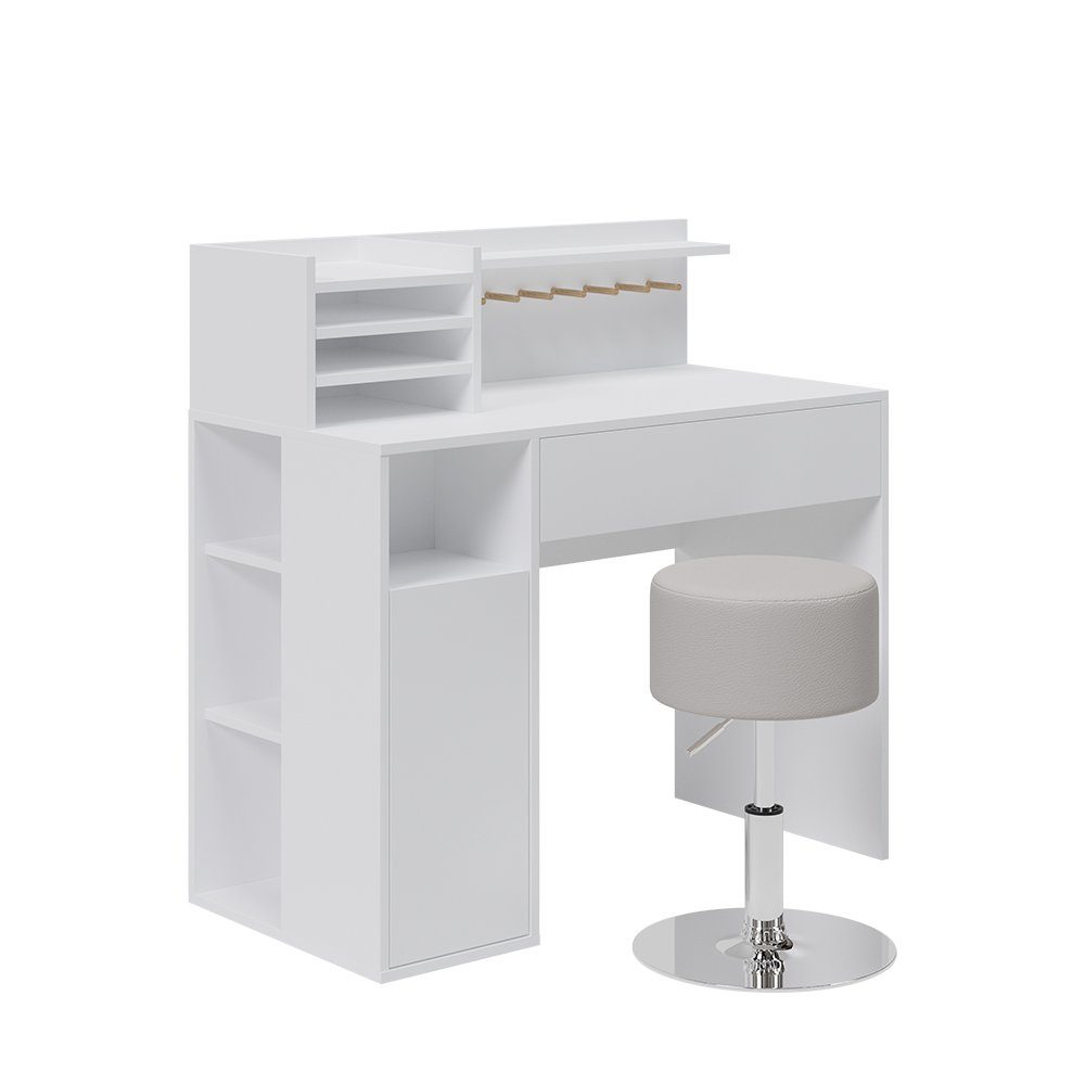 Vicco Schreibtisch, Weiß, 2 Teile, mit günstig online kaufen