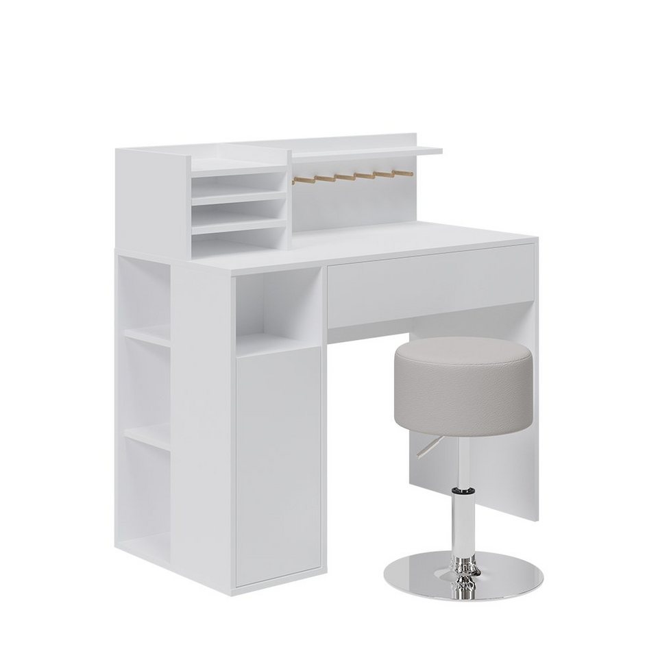 Vicco Basteltischset mit Hocker Schreibtisch Weiß