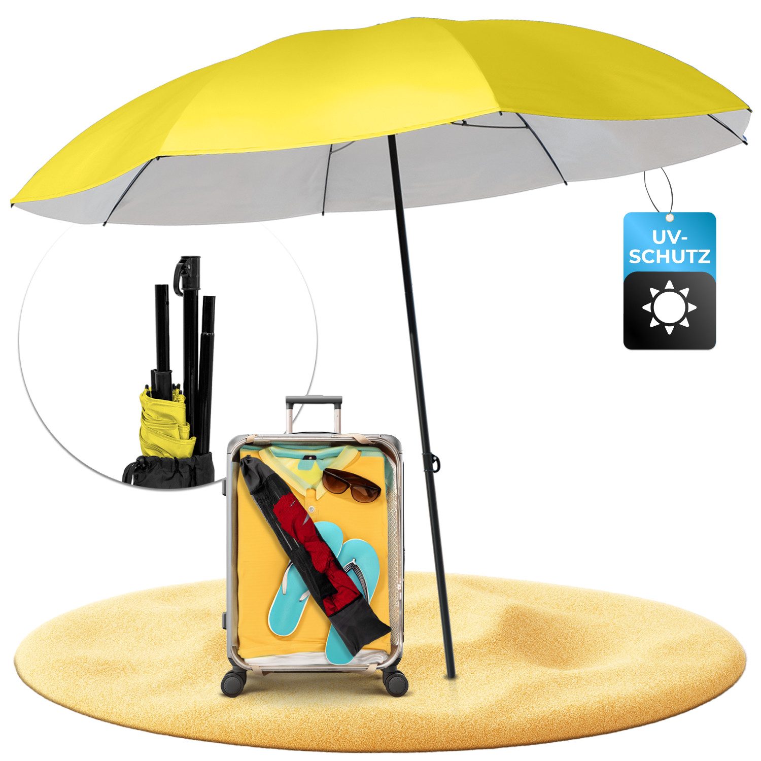 Styngard Sonnenschirm Reise Sonnenschirm Nizza, LxB: 180,00x155,00 cm, mit günstig online kaufen