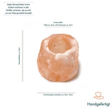 PassionMade Windlicht Salzkristall Salzstein Stein Teelichthalter Kerzenhalter 759 (5 Stück)