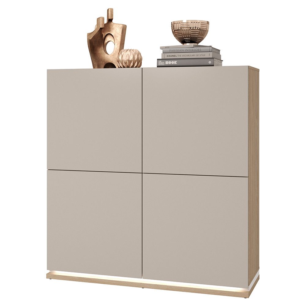 Lomadox Highboard DRACHTEN-83, Sideboard Eiche kaschmir günstig online kaufen
