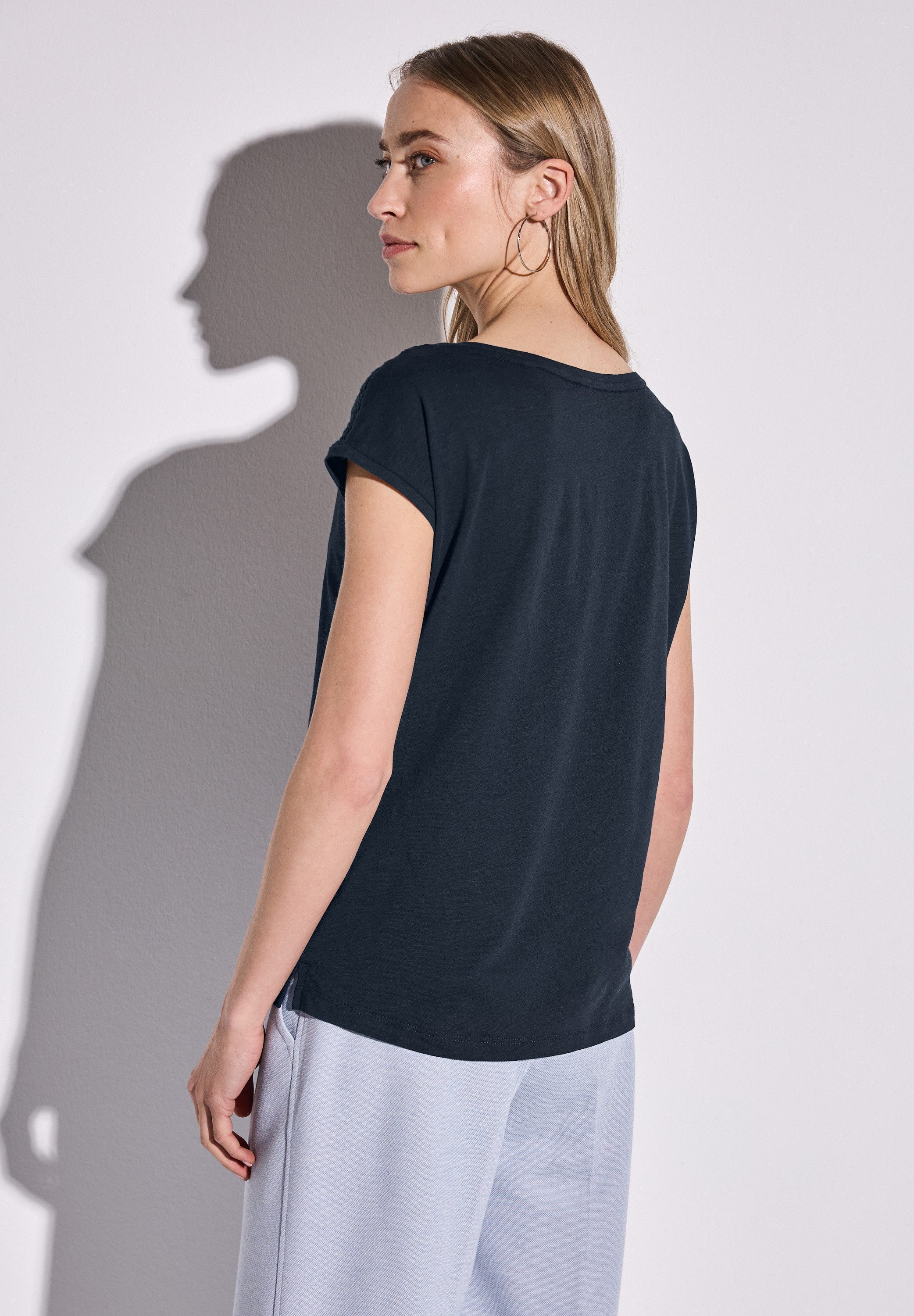 STREET ONE Spitzenshirt, im soften Baumwoll-Mix günstig online kaufen