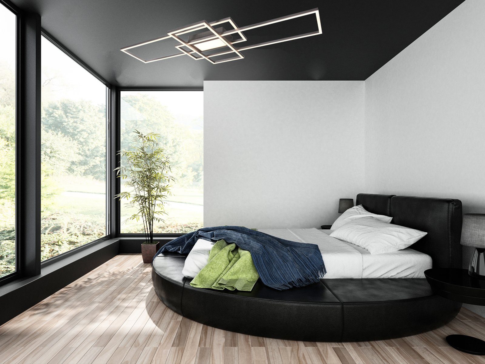 meineWunschleuchte LED Deckenleuchte flach & hell 6.600 Lumen, Breite 105cm, Dimmfunktion, LED fest integriert, Warmweiß, große Deckenlampe für Esstisch & Küche – Bild 5 von 5
