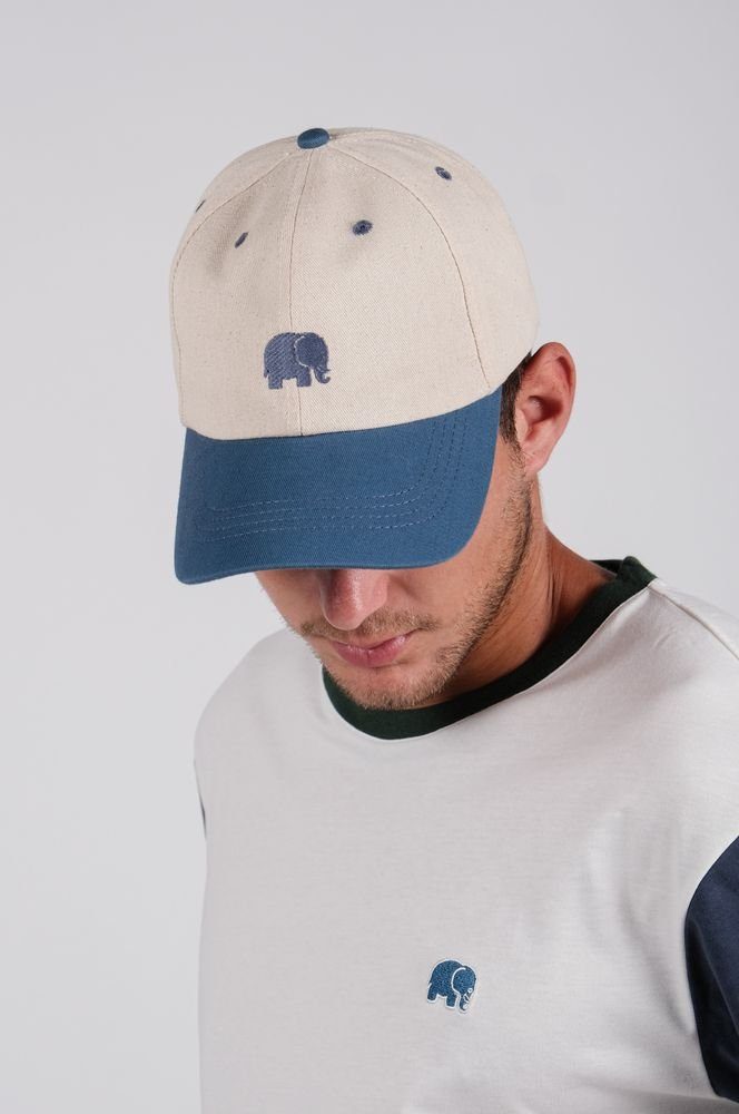 Trendsplant Snapback Cap Logo Dad Cap Indigo Ecru