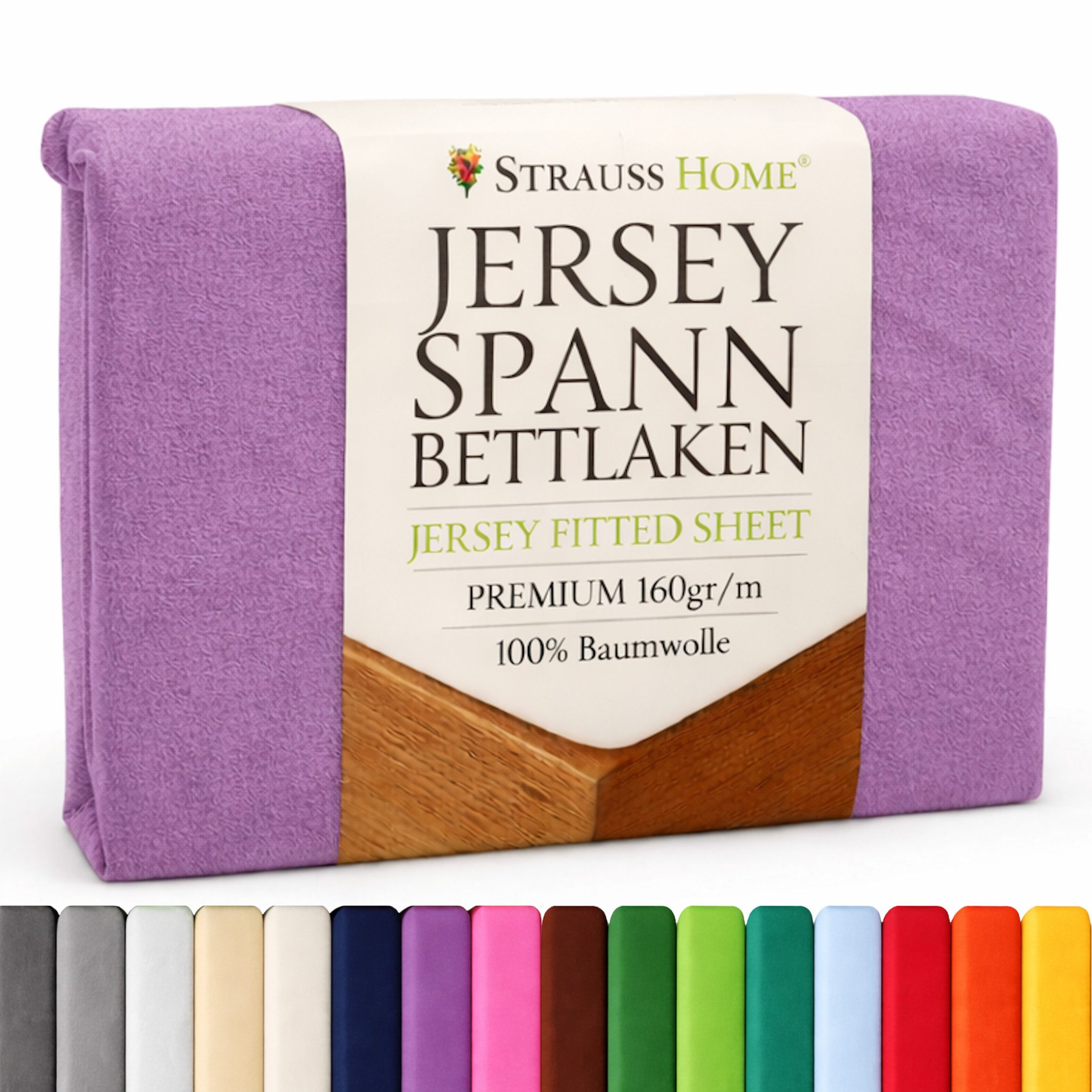 Strauss Home Spannbettlaken Premium 160 g/m² Gekämmte Baumwolle Jersey in H günstig online kaufen