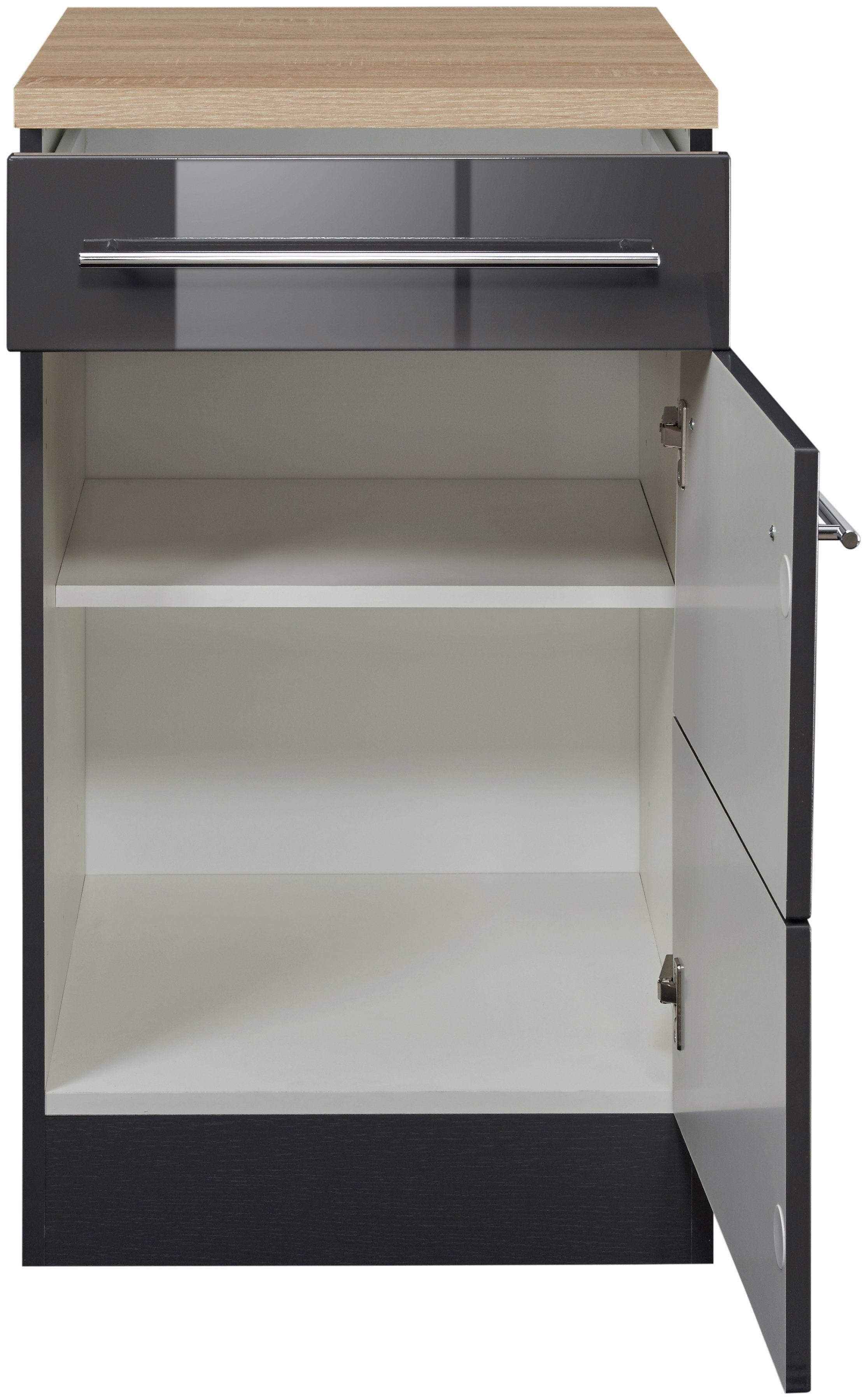 KOCHSTATION Unterschrank KS-Wien Breite 50 cm, mit 1 Tür und 1 Schubkasten