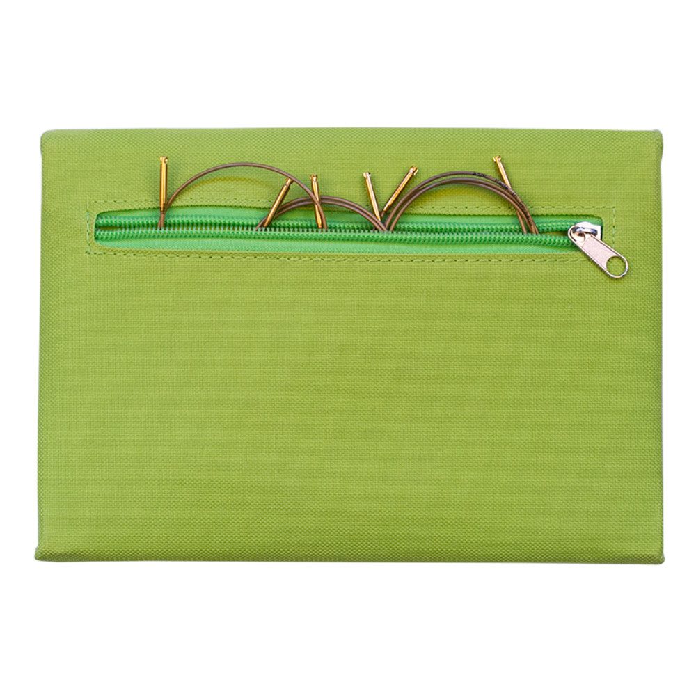 addi Rundstricknadeln addiClick Nature Bamboo-Etui 3,5-8 mm, addi-click Bamboo Stecksystem Set, Rundstricknadel-Set, Bambus, Stecksystem, Goldseile, Textiletui