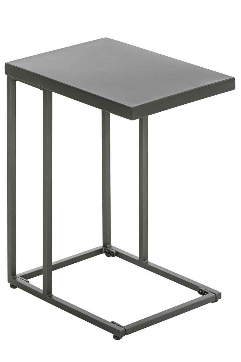 Dehner Gartentisch Beistelltisch Noah, 56 x 43 x 30.5 cm, Metall, Beistelltisch in industrieller Beton-Optik aus Stahl und Metall